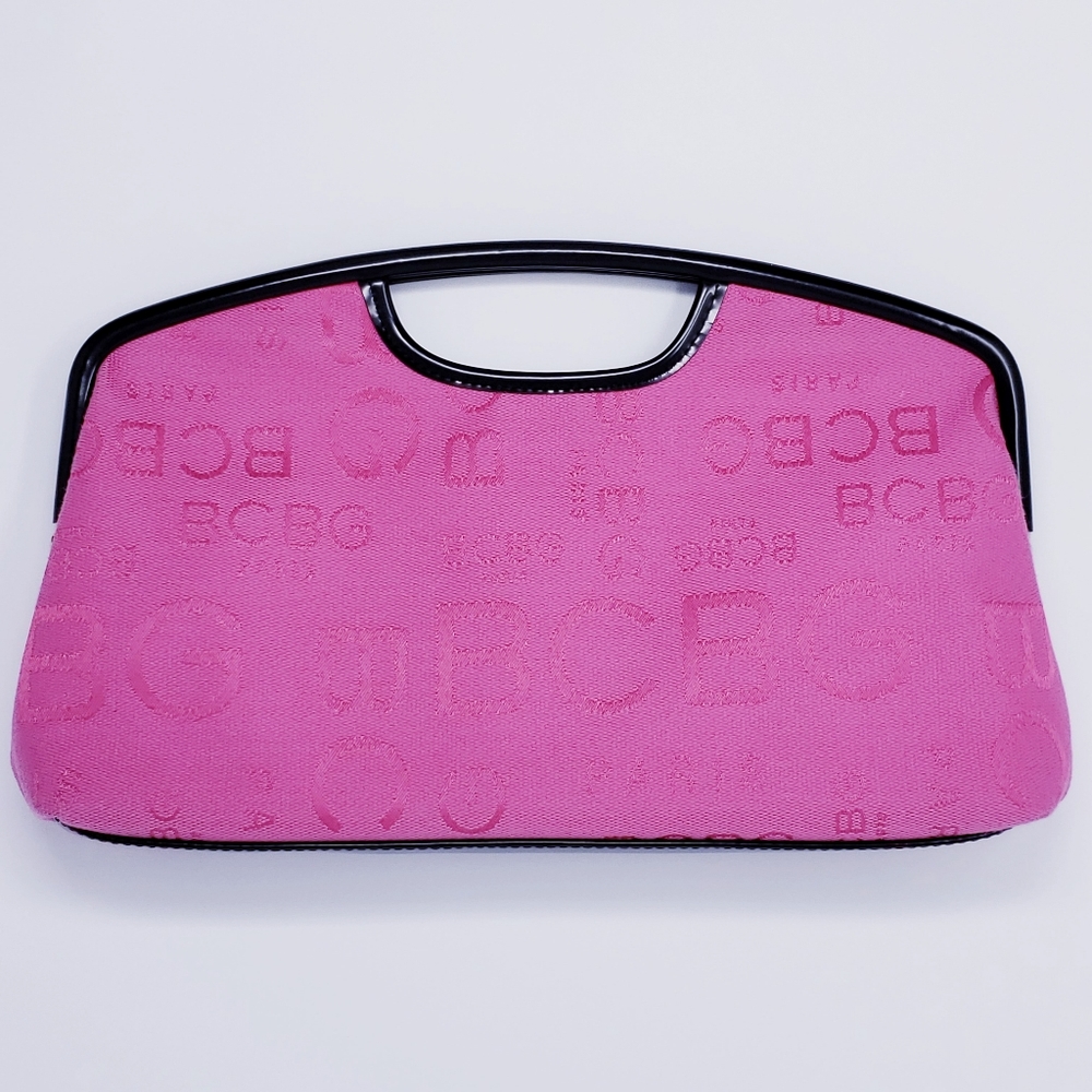 BCBG Paris Clutch Top Handle Bag Pink & Black